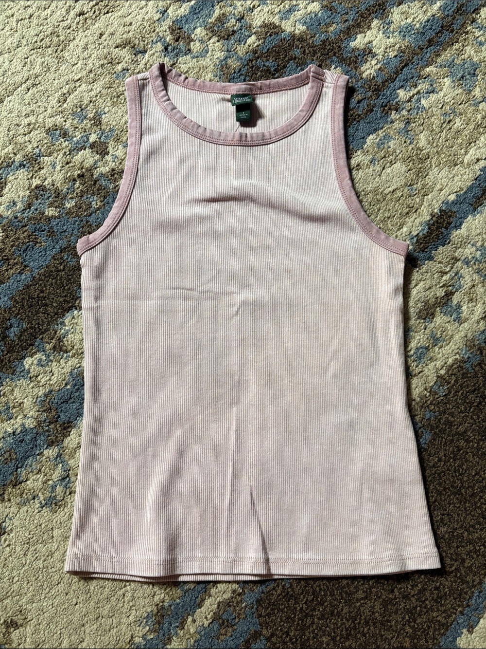 wild fable Light Pink Ribbed Tank with Dark Pink Trim